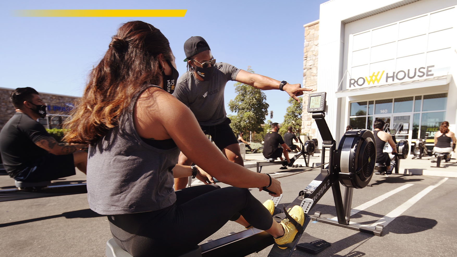 Group rowing outside