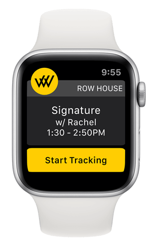 Apple watch displaying Row House notification