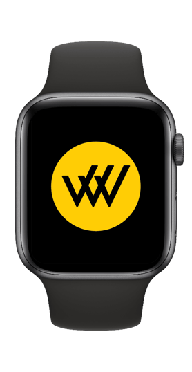 Apple watch displaying Row House logo