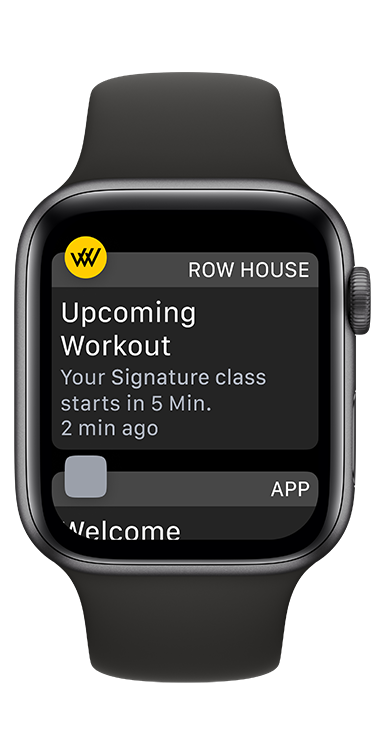 Apple watch displaying push notification