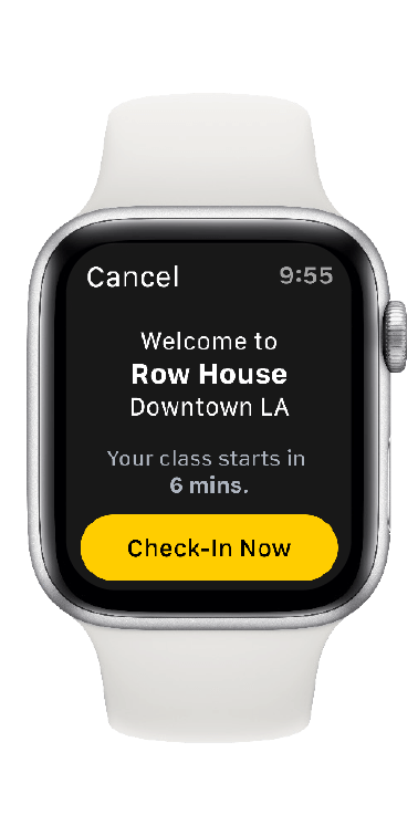 Apple watch displaying contactless check-in