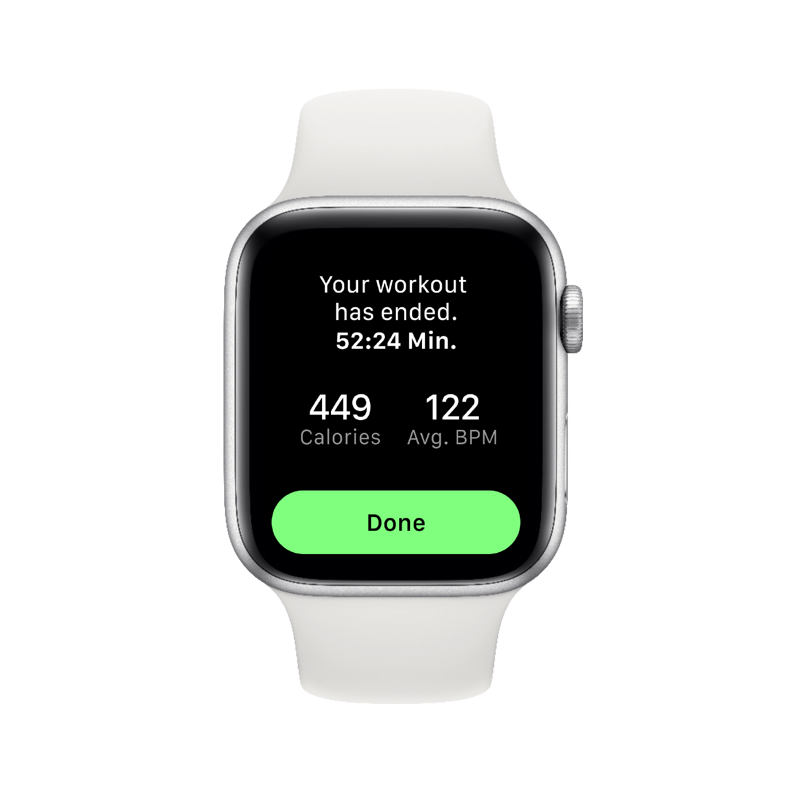 Apple watch displaying workout information